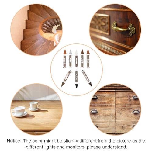 uxcell Wood Repair Markers, 8 Pcs 8 Colors, Touch Up Filler Sticks, Fine Nib, Multi Surface Use, Wood Wax Pen Crayons for Scratches, Furniture, Cabinets, Tables, Carpenters