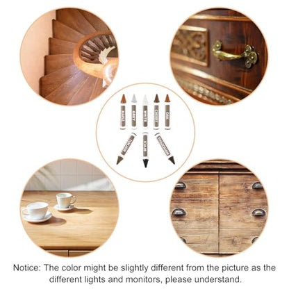 uxcell Wood Repair Markers, 8 Pcs 8 Colors, Touch Up Filler Sticks, Fine Nib, Multi Surface Use, Wood Wax Pen Crayons for Scratches, Furniture, Cabinets, Tables, Carpenters