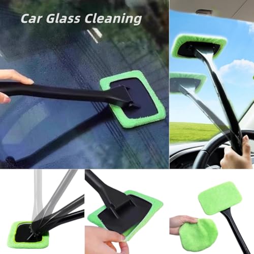 CRAFNEW 20Pcs Window Cleaning Kit, Household Cleaning Tools with Squeegee, Brushes, Microfiber Pads for Window Track, Sliding Door, Glass Door, Bathroom Mirror, Car Windshield