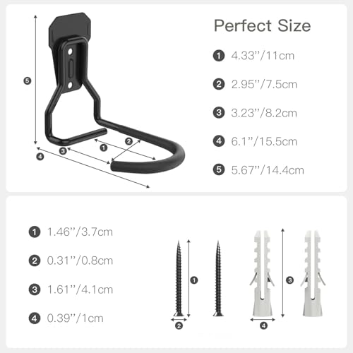 Housolution Bike Wall Mount with Fixed Hook, [6 Pack] Heavy Duty Bike Storage Rack, Bike Rack Vertical Stand for Garage - Easily Hang/Detach - with Screws Iron Bike Hanger Brackets - size: 6 Pack