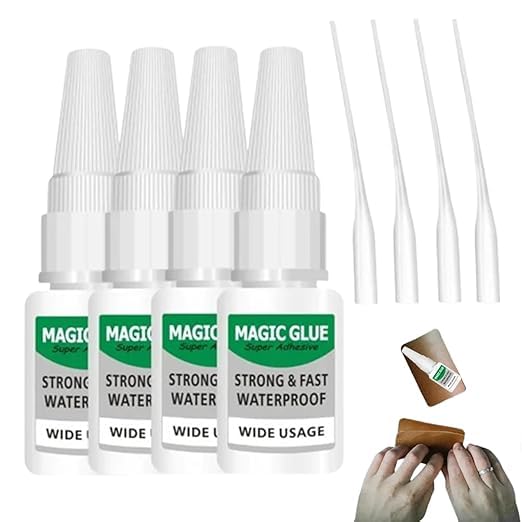 Magic Glue, Magic Glue Super Adhesive Strong & Fast Waterproof Wide Usage, All Purpose Super Glue for Metal, Plastic, Wood, Ceramics (4PCS)