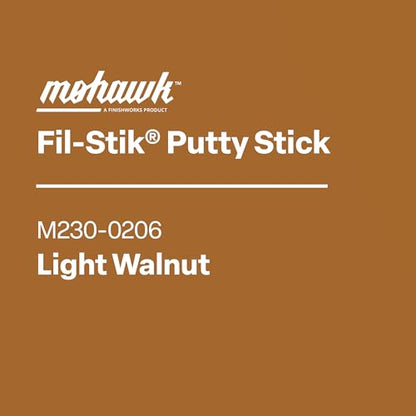 Mohawk Fil-Stik, Wax Putty Stick for Wood Repair, Light Walnut, M230-0206, 1 Count
