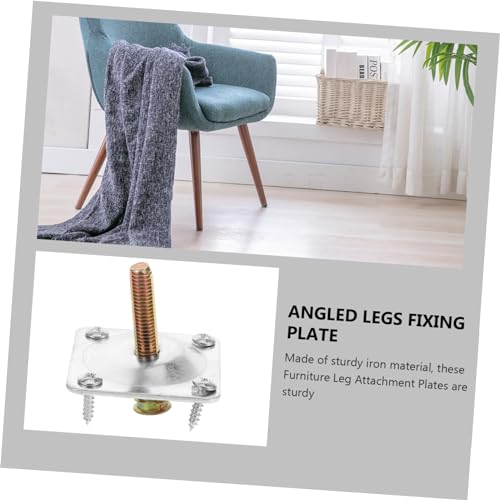 NUOBESTY 4Sets Table Leg Brackets for Furniture Repair Mounting Plates with Screws for Easy Installation Versatile for Strengthening Sofa Chair Legs