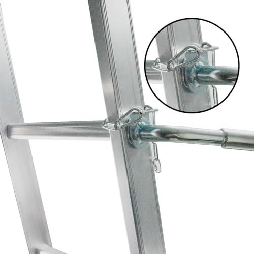 Ladder Stabilizer for Roof, Ladder Standoff Brackets with Foam Elbows and Anti-Shedding Device, Silver