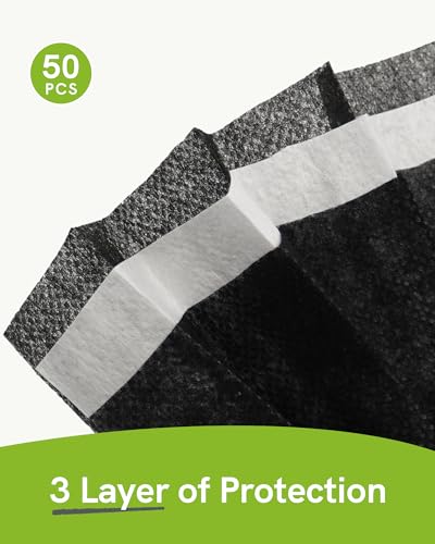 FriCARE Made in USA Disposable Face Masks, 3-Ply ASTM Level 3 Medical Grade, Breathable & Comfortable for Adult Daily Work/Sun Protection, 50 Pack Jungle Mist - color: Jungle Mist