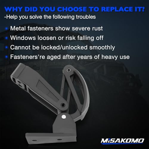 2206609 Clear Window Latch Hardware, Compatible with Polaris Pro XD (Full-Size Gas/Diesel, Crew Gas/Diesel) 2023-2026, Fit# Ranger Doors 2882188, 2882901, 2883229