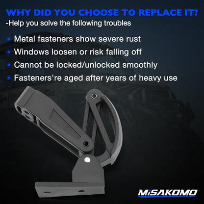 2206609 Clear Window Latch Hardware, Compatible with Polaris Pro XD (Full-Size Gas/Diesel, Crew Gas/Diesel) 2023-2026, Fit# Ranger Doors 2882188, 2882901, 2883229
