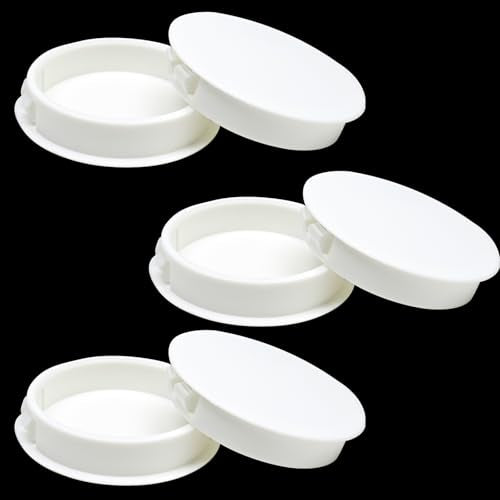 2 In/50 mm Plastic Plugs for Round Holes, White Screw Hole Cover Flush Type Snap in Locking Fastener Covers Caps for Sheet Metal Panels Tube Kitchen Cabinet Furniture Door, 6PCS - style: 50mm (2")