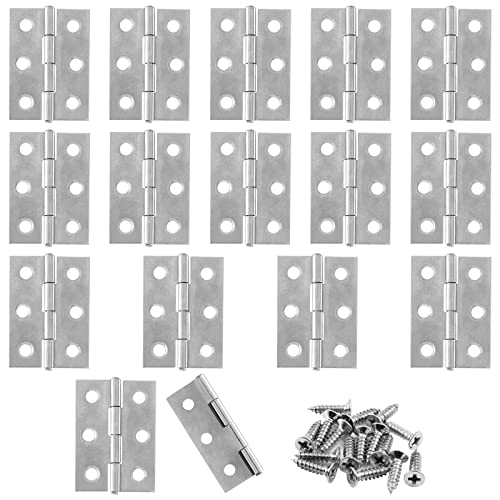 Murtenze 16 Pack 2 Inch Door Hinge Cabinet Hinge,Silver Butt Hinges Ball Bearing Window Outdoor Hinges with Mounting Screws - color: Silver, size: 2 Inch - 16 PCS