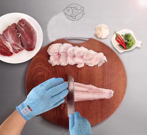 Cutting Gloves, 1 Pairs of Cut Resistant Gloves Food Grade, Cut Resistant Gloves for Kitchen, Oyster Shucking, Fish Fillet Processing, Carving Wood and Gardening(Small-Blue) - color: Blue, size: Small (Pack of 2)