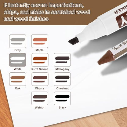 uxcell Furniture Repair Kit Wood Markers, Set of 17 Oil Based Paint Markers and Wax Sticks with Sharpener Kit for Scratches, Wood Floors, Tables, Carpenters, Touch Up, Cover Ups