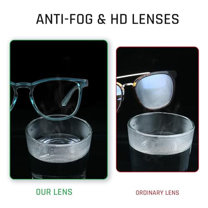 TOREGE Safety Glasses for Men&Women, Clear Safety Goggles Eye Protection Glass with Anti-Fog Lenses, Z87 Glasses Perfect Alt to Regular Protective Eyewear(Light Blue) - color: Light Blue