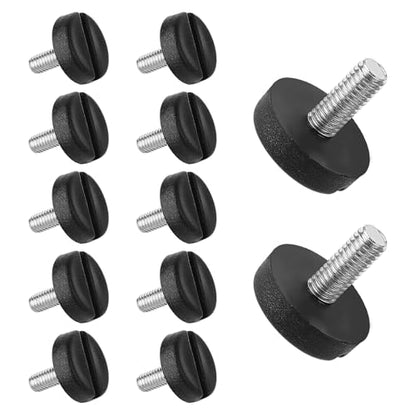 12 Pack Furniture Leveling Feet Adjustable Furniture Feet Table Legs Heavy Duty Leveling Feet Screw on Furniture Levelers for Table Cabinets Chairs Bar Stool Desk Dresser Wood Legs (M6) - size: M6