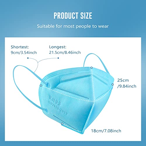 WWDOLL KN95 Face Mask 50 Pack, 5-Layers Breathable KN95 Masks, Blue - color: Blue