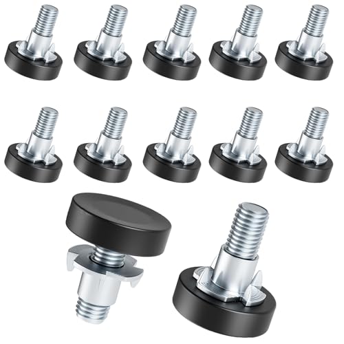 1/4" Thread Leveling Feet, 12 PCS Adjustable Furniture Levelers with T-Nuts, Threaded Screw-in Table Feet for Individual Adjustment - size: With T-Nut, 1/4"-20 UNC Thread