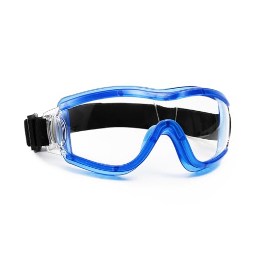 Kids Anti-fog Safety Goggles, Kids Lab Goggles, Adjustable, Compatible with Nerf Gun - color: Blue