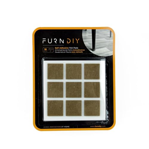 Furndiy Felt Furniture Pads for Hardwood Floors, Self-Adhesive Felt Pad for Chairs & Seat Legs, Easy Slide, Anti Scratch, Noise Stopper, Bumper & Buffer, Floor Protection - Based in USA - 1.18" - size: 1.18" x 18 pcs