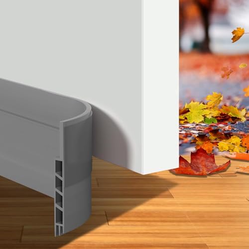 Suptikes 2 Pack Door Draft Stopper，Door Sweep for Exterior & Interior Doors,Door Bottom Seal Dust and Noise Insulation Weather Stripping Draft Guard Insulator, 2" W x 39" L, Grey - color: Gray