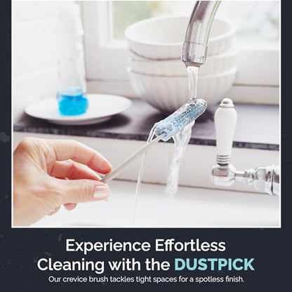Reusable Microfiber Duster & Crevice Cleaning Brush | Versatile Cleaning Tools for Blinds, Window Tracks, Shutters, Baseboards, Kitchen Gaps | Microfiber Window & Space Cleaner (Pack of 2)
