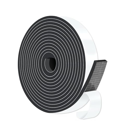 Weather Stripping,Door Weather Stripping,Strong Adhesive, Weatherproof, Reduce Noise,Door Seal,Foam Insulation Tape for Doors and Windows(Black, 1 in x 1/4 in x 13Ft) - size: 1 In x 1/4 In x 13Ft