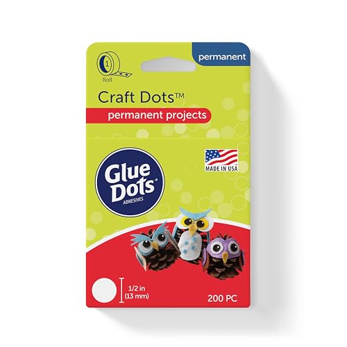 Glue Dots, Craft Dots, Double-Sided, 1/2", .5 Inch, 200 Dots, DIY Craft Glue Tape, Sticky Adhesive Glue Points, Liquid Hot Glue Alternative, Clear - style: Craft Dots Roll