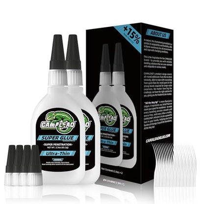 Ultra-Thin Super Glue Liquid Kit 4.6 oz, Fast Drying Clear Superglue for Plastic Metal Glass Shoe 3D Printing, Instant Cyanoacrylate Adhesive for Woodworking Stabilizing CA Finish Jewelry Inlay - size: 4 oz., style: ULTRA-THIN VISCOSITY