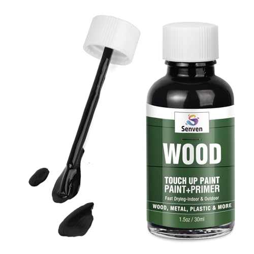 Wood Touch Up Paint High Gloss Black Touch Up Paint Pen for Wood Scratch Repair Chips Spots Refinishing Kitchen Cabinets Furniture Doors Tables Dressers Trim Repair 1.5 Oz Interior/Exterior Waterproof - color: Black, size: 1.5 Fl Oz (Pack of 1)