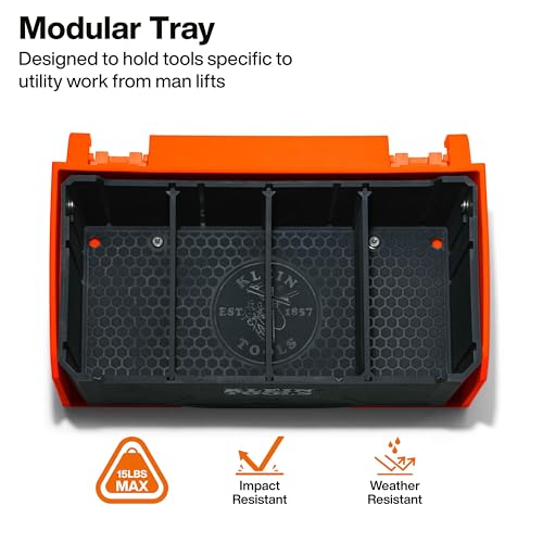 KLEIN TOOLS BC703SL Sliding Drawer Module, Rail System Attachment, 15-Pound Load Rating, High-Impact Plastic, Weather-Resistant with Customizable Removable Inserts for Man Lifts and Scissor Lifts - size: Sliding Drawer