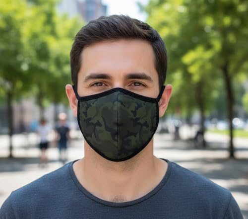 3 Pack Cloth Face Mask - Inner White Cotton - Unisex Washable Reusable Fabric Dust Masks Camouflage Design for Men Women Teenager Adult - color: Pack 3 Camo