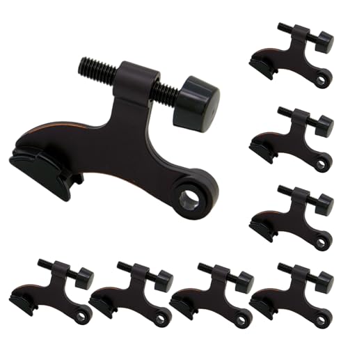 8 Pack Hinge Pin Oil Rubbed Bronze Door Stopper, Adjustable Heavy Duty Hinge Pin Door Stop with Oil Rubbed Bronze Rubber Bumper Tips - color: Oil Rubbed Bronze, size: 8