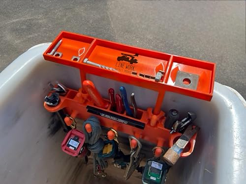 Flat Rack Tray for Utility & Lineman Buckets Glove-Friendly Work Tray with Raised Center for Small Parts Heavy-Duty Polymer Bucket Organizer