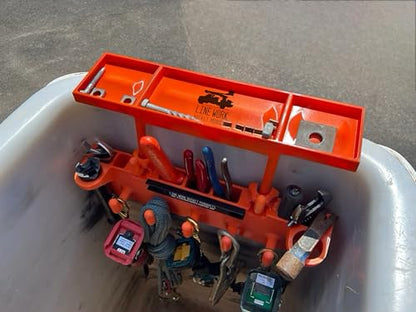 Flat Rack Tray for Utility & Lineman Buckets Glove-Friendly Work Tray with Raised Center for Small Parts Heavy-Duty Polymer Bucket Organizer