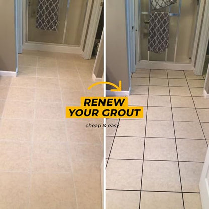 PentaUSA Tile Grout Repair Kit - Black Premixed Acrylic Sanded Grout, Water-Resistant Grout Filler for Bathroom&Shower, Kitchen Floor, Fast Drying, with Applicator, 13.4 oz (380g) - style: Black