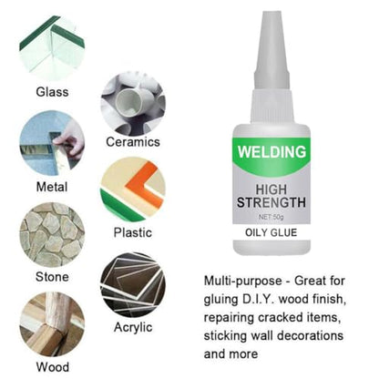 1Pack Universal Strong Glue,Multifunctional Fast Repair Instant Welding Glue,High-Strength Oily Glues for Metal, Plastic, Wood, Ceramics, Leather, Glass, - color: 1pcs
