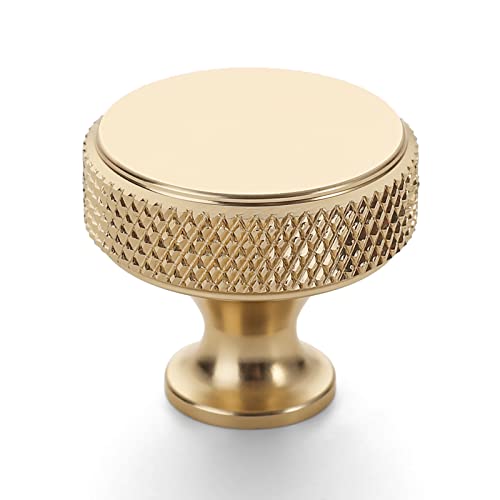 Amerdeco 10 Pack Gold Knurled Cabinet Knobs Kitchen Cabinet Handles for Drawer Dresser, Cupboard and Wardrobe ZH0036 - color: Gold
