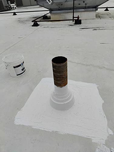 100% Silicone Roof Patch – Prevent and Repair Leaks – Complete Waterproofing – Easy Trowel or Brush Application…(1/2 Gallon, White) - color: White, size: Half Gallon