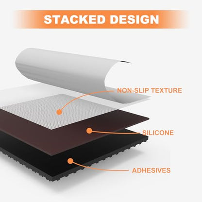 Furniture Pads for Hardwood Floors - 20 Pack Non Skid Furniture Grippers, 2" Square Silicone Anti Slip Pads with Grid Texture, Strong Self-Adhesive Floor Protectors for Sofa, Couch & Heavy Furniture