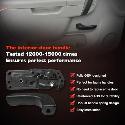 Interior Door Handle Front Left Drivers Side Compatible with 2007-2014 Chevy Silverado 1500/2500/3500 Tahoe Suburban Avalanche GMC Sierra Yukon Cadillac Escalade ESV/EXT,Replaces OEM# 20833606, 80374 - color: Driver Side