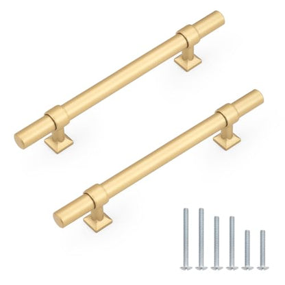 5Pack Hole Centers 5inch(128mm) Gold Champagne Cabinet Handles T Shaped Kitchen Cabinet Pulls Hardware Pull Handle for Cabinets Dressers 7.5inch Total Length - color: Champagne Gold, size: Hole Centers: 5inch