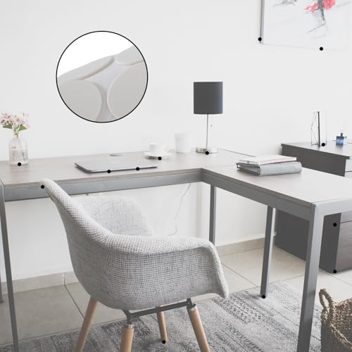 Jayen 132 Pcs Non Slip Self-Adhesive Silicone Cuttable Furniture Pads, Anti-Sliding Anti-Scratch Rubber Floor Protectors for Any Furniture and Appliances - White (Matte) - size: White