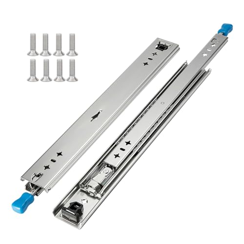 Hitess 1 Pair 56Inch Heavy Duty Drawer Slides with Lock 250lb Load Capacity,Full Extension Side Mount Ball Bearing Drawer Rails - size: 56 Inch