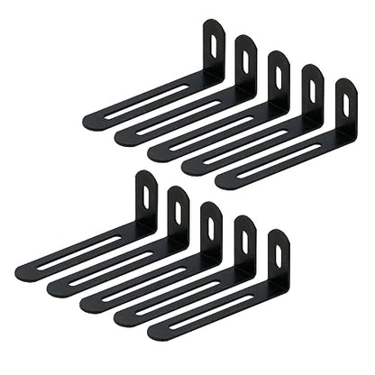KUMGROT 10pcs L Bracket Corner Brace Stainless Steel Adjustable Corner Brackets 90 Degree Right Angle Bracket Shelf Bracket for Wood Furniture Chair Drawer, 76 x 30 x 15mm/2.99 x 1.18 x 0.59in Black - size: 76mm, style: L-shaped Brackets