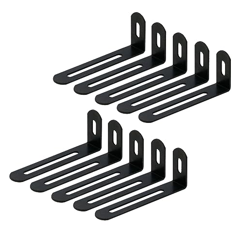 KUMGROT 10pcs L Bracket Corner Brace Stainless Steel Adjustable Corner Brackets 90 Degree Right Angle Bracket Shelf Bracket for Wood Furniture Chair Drawer, 76 x 30 x 15mm/2.99 x 1.18 x 0.59in Black - size: 76mm, style: L-shaped Brackets