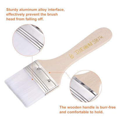 HARFINGTON 20pcs Paint Brushes 2" Paint Brush Nylon Flat Wall Paint Brush Soft Bristle with Wood Handle for Painting DIY Latex Paints Furniture Cabinets Fences, White - color: White, size: 2 inch