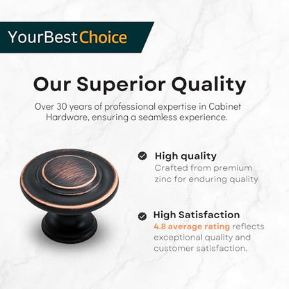 HESTIA HARDWARE 10 Pack | 1.32inch Oil Rubbed Bronze Cabinet Knobs | Oil Rubbed Bronze Cabinet Pulls | Bronze Cabinet Knobs Dresser Knobs and Drawer Knobs (Z4.10.O) - color: Oil Rubbed Bronze