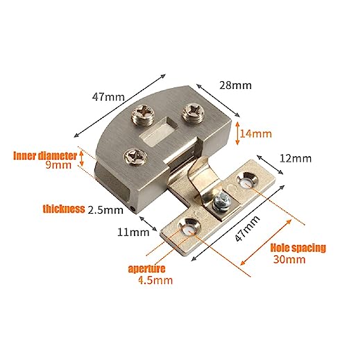Glass Door Hinge, 90-Degree Small pet Door Hinge, Adjustable clamp (Suitable for Thickness of 5-8 mm) - color: argent (5 pairs (= 10 pieces))