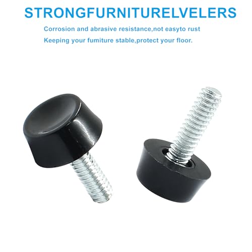 24 Pcs 1/4" Furniture Leveling Feet Adjustable Table Levelers Chair Glide Leveling Screw in Threaded for Patio Furniture Tables Chairs - size: 1/4"