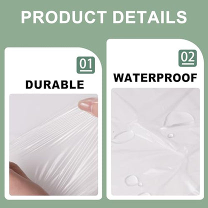 6pcs 9x12ft Plastic Drop Cloths - Disposable Painter's Sheeting & Tarps for Painting, Waterproof Furniture/Couch/Floor Protection - size: 6pack