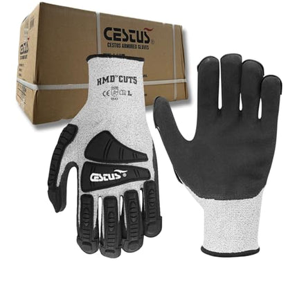 Cestus 3008, ANSI A4 Cut-Resistant Impact Gloves (1,3,12,48 Pairs) Nitrile Coated, Heavy Duty Work Gloves for Construction - size: Medium, style: 48 Pairs
