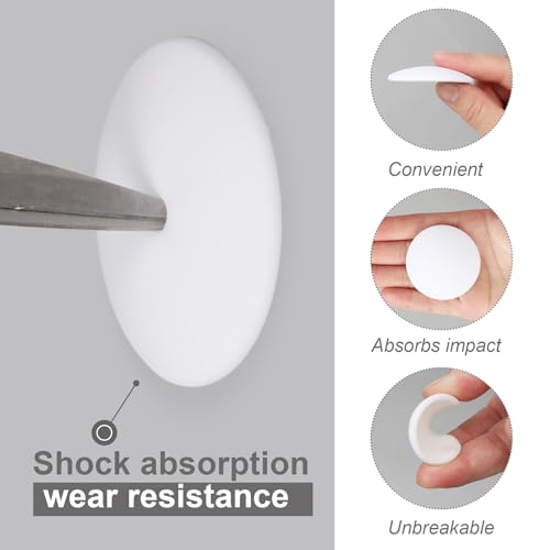 Door Stoppers for Wall, 8 Pack 2" Knob Protectors – Heavy-Duty Self-Adhesive, Quiet Anti-Slam, Covers Existing Holes & Prevents Wall Damage - color: White